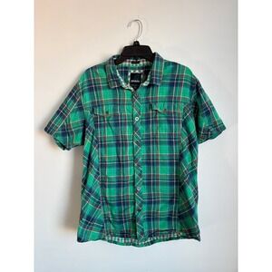 Prana Slim Fit Button Down‎ Plaid Shirt Organic Cotton Outdoors Hiking Gorpcore